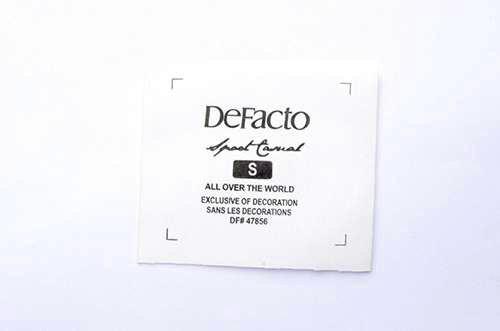 DEFACTO棉袋洗標